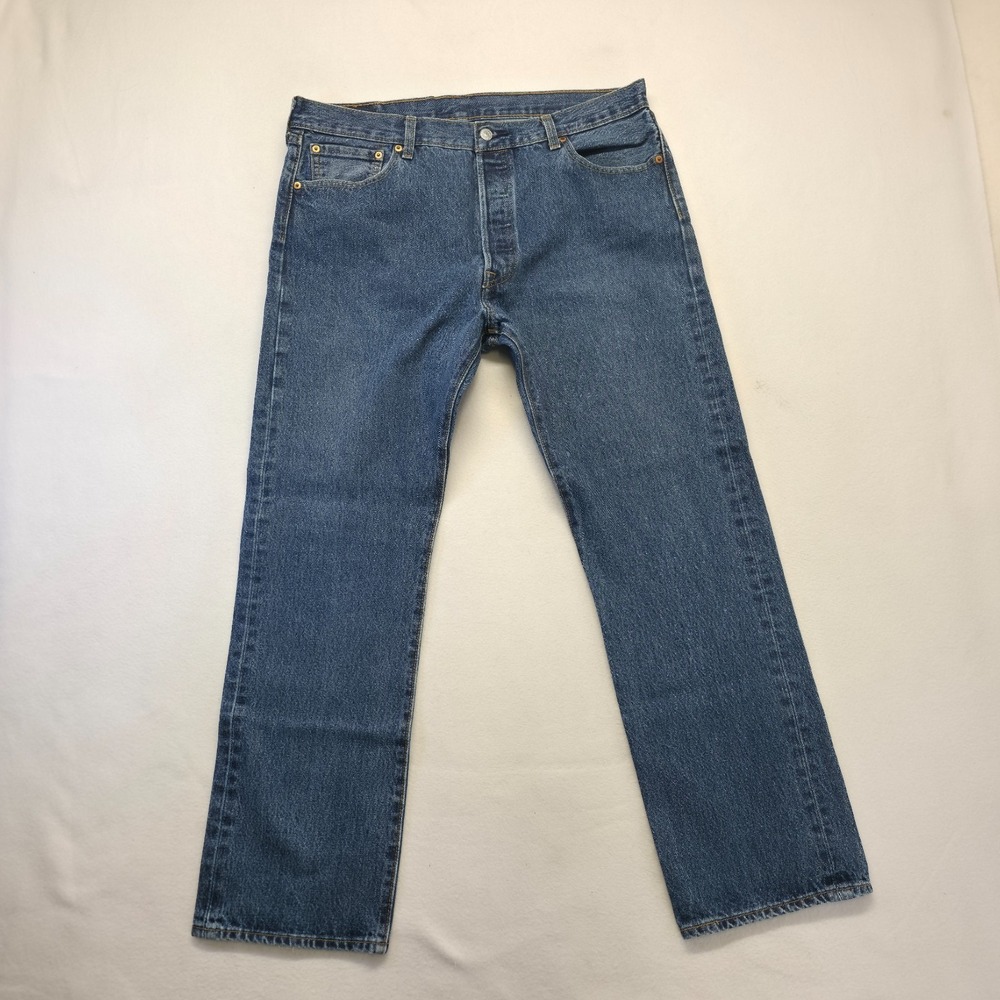 Levi's 501 Buttonfly Men's Denim Straight Leg Blue Jeans Size 36X30